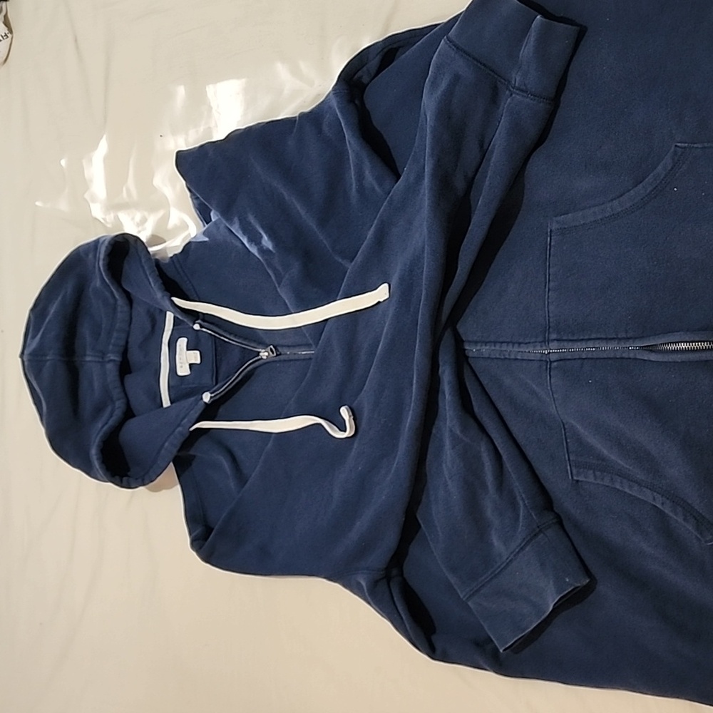 Sonoma Mens Tall Zipper Sweatshirt Hoodie 2XLT Navy Blue